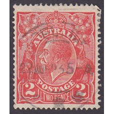 Australian    King George V    2d Red  Single Crown WMK Plate Variety 16R57